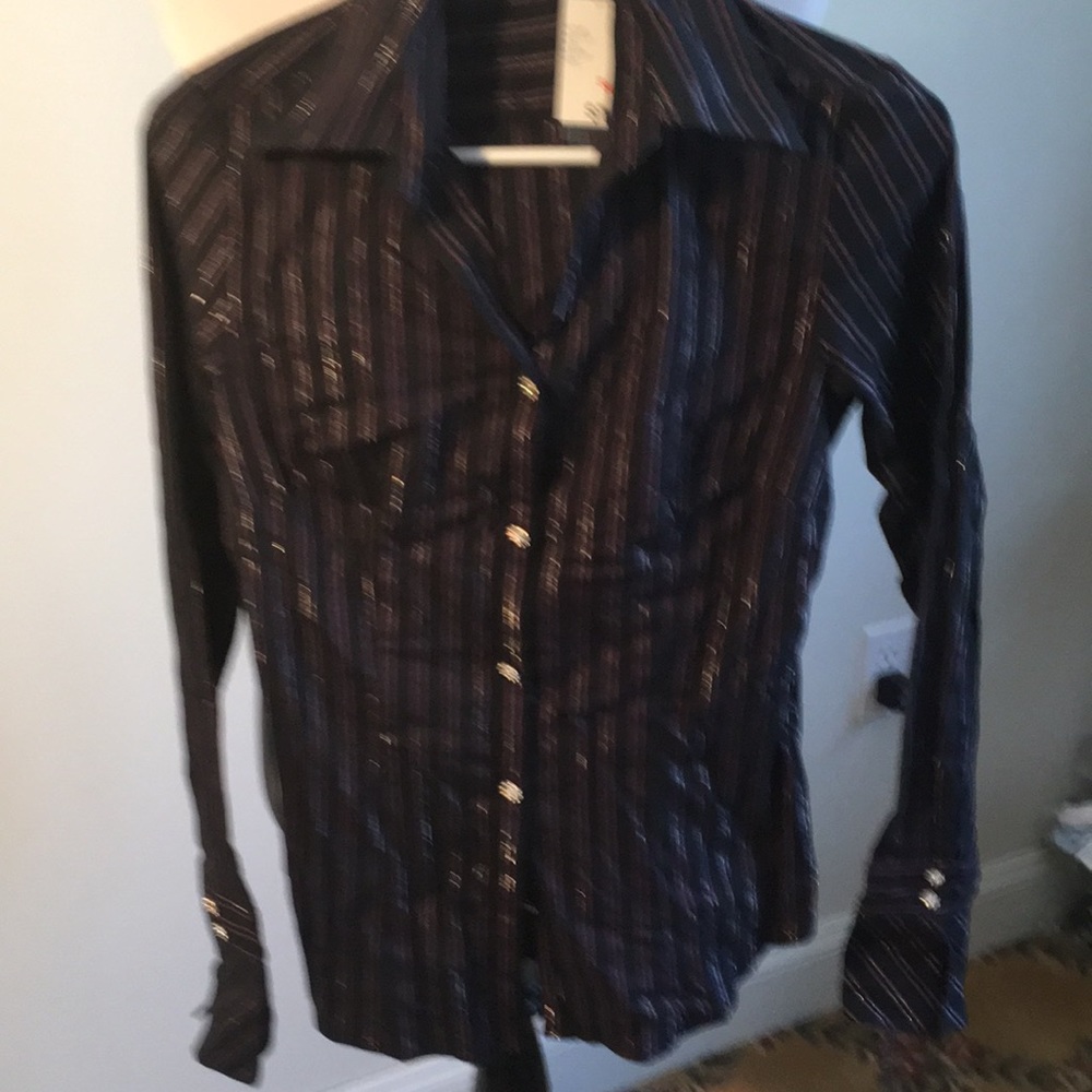 NWT George purple striped shirt